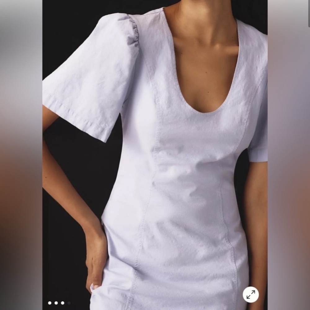 Maeve by Anthropologie Puff-Sleeve
Back-Cutout Mini Dress